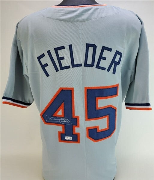 Cecil Fielder Signed Detroit Tigers Road Jersey (Beckett) 3xAll-Star 1B / DH
