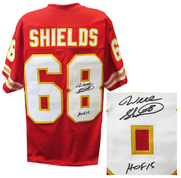 Will Shields Signed Red Custom Football Jersey w/HOF'15 - CSS LIVE