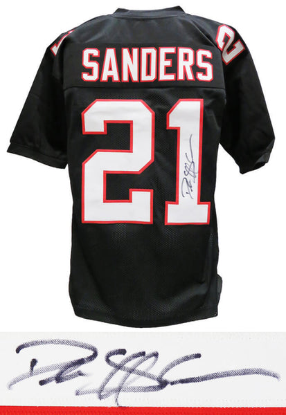 Deion Sanders Atlanta Falcons Signed Black T/B Custom Football Jersey - SCHWARTZ