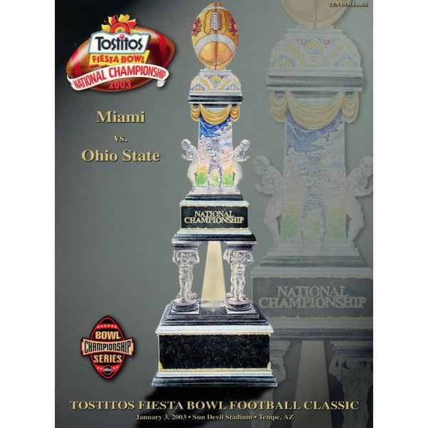 Unautographed Magazine Ohio State vs Miami 2003 Fiesta Bowl Program58415