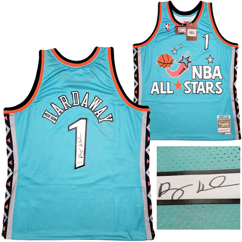 MAGIC ANFERNEE HARDAWAY AUTO TEAL M&N ALL STAR GAME FEB 11, 96 JERSEY XL PSA/DNA