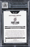 Blazers Anfernee Simons Signed 2018 Hoops #277 Rookie Card Auto 10! BAS Slabbed