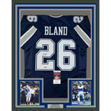 Framed Autographed/Signed Daron Bland 35x39 Dallas Blue Jersey JSA COA