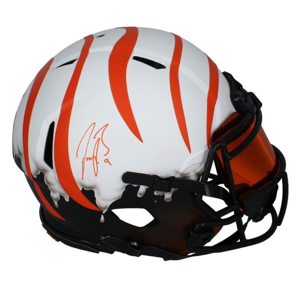 custom football helmets with visor Joe Burrow Autographed Bengals Custom Drip Authentic Helmet w/ Visor F – Super Sports Center