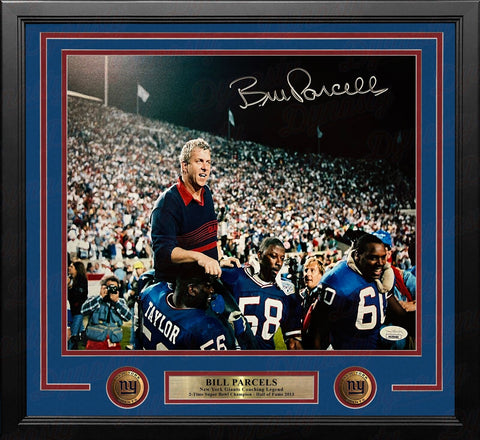 Bill Parcells New York Giants Autographed Signed 11x14 Framed Photo JSA COA