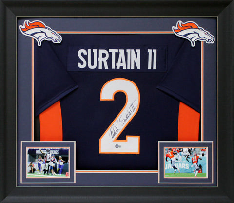Patrick Surtain II Authentic Signed Navy Blue Pro Style Framed Jersey BAS Wit