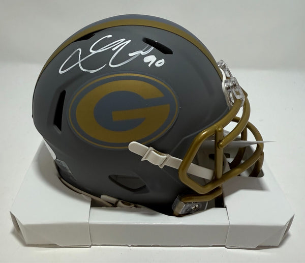 Packers LUKAS VAN NESS Signed Riddell SLATE Speed Mini Helmet AUTO - BAS