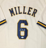 Brewers Infielder OWEN MILLER Signed Custom Replica Cream Jersey AUTO - JSA