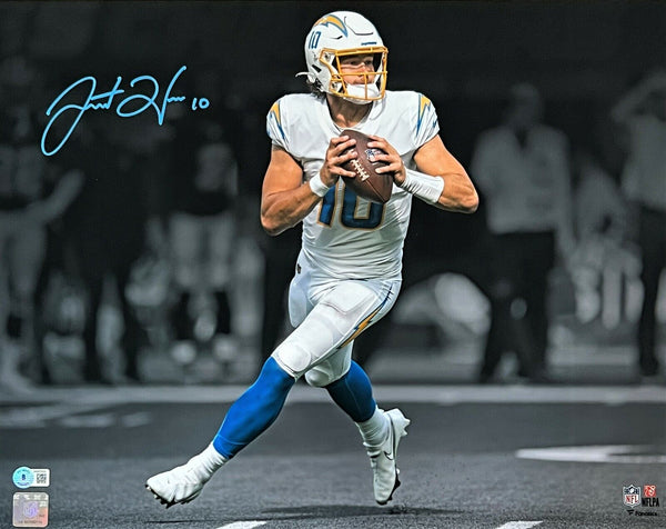 Justin Herbert Los Angeles Chargers Signed Spotlight 16x20 Fanatics Photo BAS