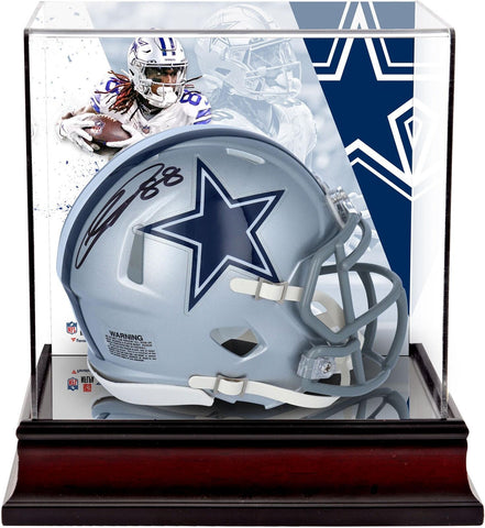 CeeDee Lamb Dallas Cowboys Signed Riddell Mini Helmet w/Deluxe Mini Helmet Case