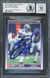Cowboys Emmitt Smith Signed 1990 Score #101T RC Card Auto Graded 10! BAS Slabbed