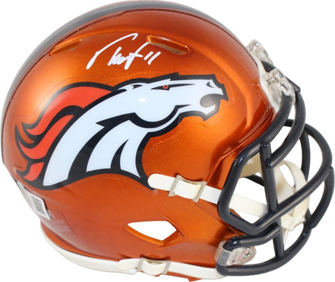 Troy Franklin Autographed/Signed Denver Broncos Flash Mini Helmet Beckett 59403