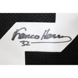 Franco Harris Autographed/Signed Pro Style Size XL Black Jersey JSA 57027