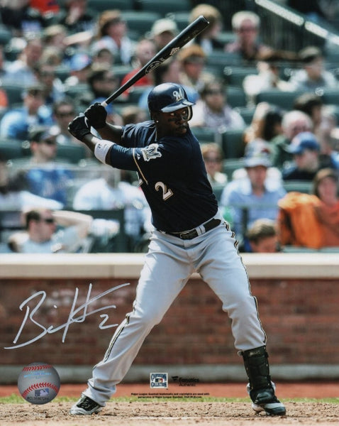Milwaukee Brewers Infielder BILL HALL Signed 8x10 Action Photo #2 AUTO