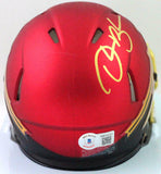 Derrick Brooks Autographed Florida State Garnet Mini Helmet- Beckett W *Gold