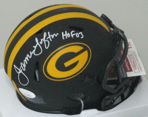 Packers JAMES LOFTON Signed Riddell ECLIPSE Speed Mini Helmet w/ "HOF '03" JSA