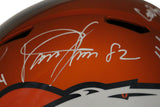 Three Amigos Autographed/Signed Denver Broncos F/S Blaze Helmet JSA 34408