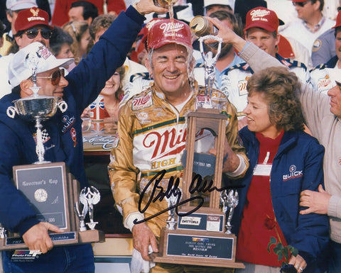 Bobby Allison Signed Daytona 500 Victory Celebration 8x10 Photo - (SCHWARTZ COA)