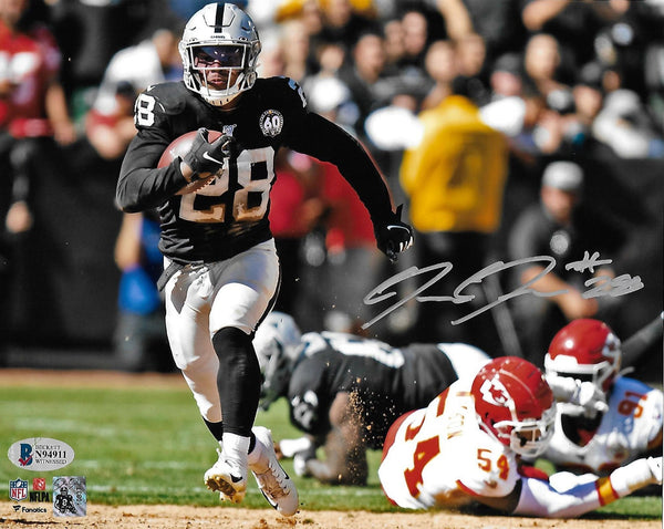Josh Jacobs Autographed Las Vegas Oakland Raiders 8x10 Beckett Witnessed #2