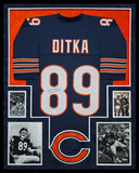 SUEDE FRAMED CHICAGO BEARS MIKE DITKA AUTOGRAPHED SIGNED JERSEY JSA COA