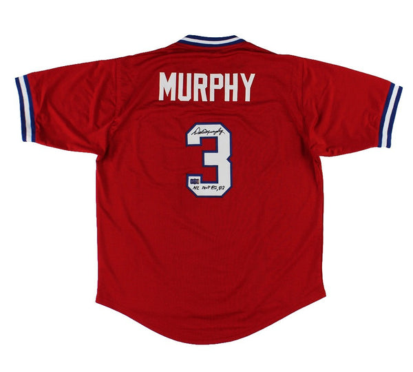 Dale Murphy Signed Atlanta Custom Red Jersey w/ "82, 83 NL MVP" Inscription