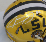JARVIS LANDRY AUTOGRAPHED LSU CHROME GOLD SPEED MINI HELMET BECKETT 152102