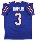 Damar Hamlin Authentic Signed Blue Pro Style Jersey Autographed BAS