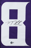 T.J. Hockenson Authentic Signed Purple Pro Style Framed Jersey BAS Witnessed