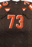 Browns JOE THOMAS Signed Custom Replica Brown/Orange Jersey AUTO w/ HOF 2023 JSA