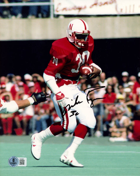 Mike Rozier Autographed/Signed Nebraska Cornhuskers 8x10 Photo Beckett 57705