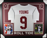 Bryce Young Autographed/Signed Pro Style Framed White XL Jersey Beckett 40153
