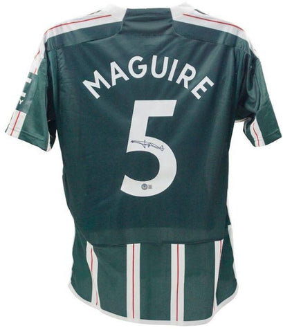 Harry Maguire Signed Manchester United Adidas Green Soccer Jersey (Beckett)