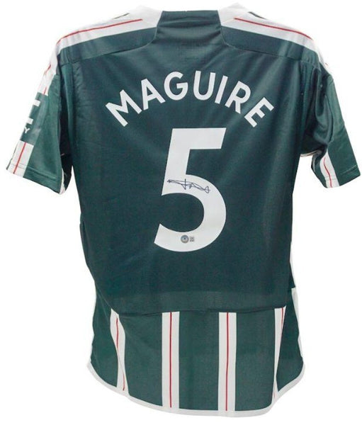 Harry Maguire Signed Manchester United Adidas Green Soccer Jersey (Beckett)