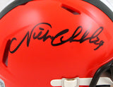 Nick Chubb Autographed Cleveland Browns Speed Mini Helmet-Beckett W Hologram