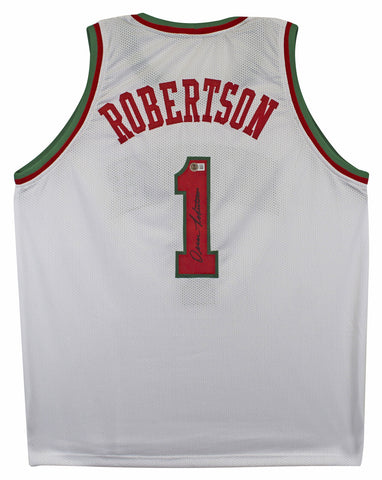 Oscar Robertson Authentic Signed White Pro Style Jersey BAS Witnessed