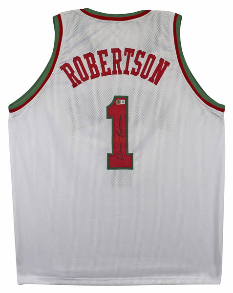 Oscar Robertson Authentic Signed White Pro Style Jersey BAS Witnessed