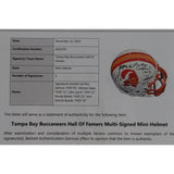 Selmon Sapp Lynch Brooks Barber Tampa Bay Buccaneers Mini Helmet Beckett 51011