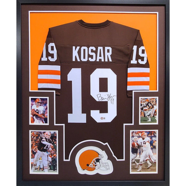 Bernie Kosar Cleveland Browns Autographed Signed Framed Jersey JSA