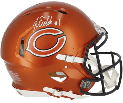 JUSTIN FIELDS Autographed Chicago Bears Authentic Flash Speed Helmet FANATICS