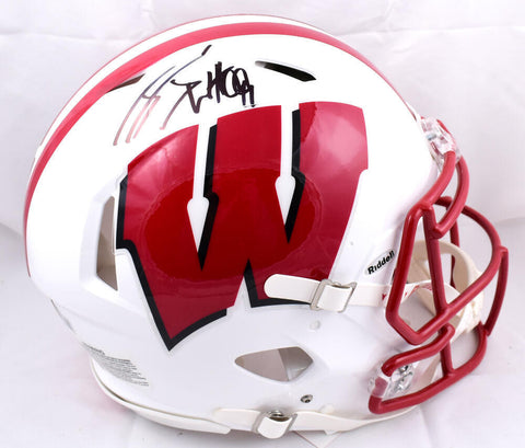 JJ Watt Autographed Wisconsin F/S Speed Authentic Helmet-Beckett W Hologram