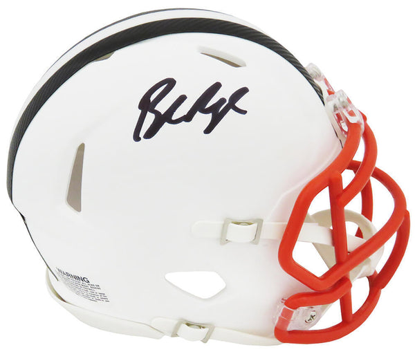 Baker Mayfield Signed Cleveland Browns Flat White Riddell Mini Helmet (Fanatics)