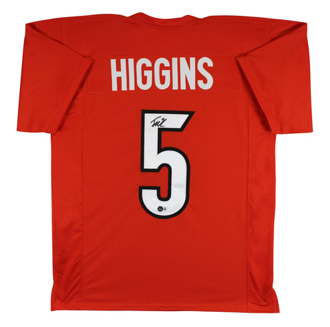 Tee Higgins Authentic Signed Orange Pro Style Jersey Autographed BAS Witnessed 2