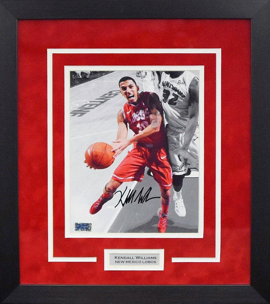 KENDALL WILLIAMS AUTOGRAPHED NEW MEXICO LOBOS 8x10 FRAMED PHOTO COA
