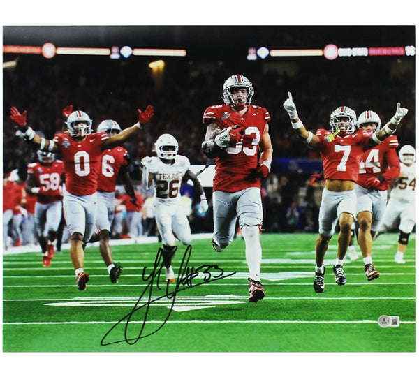 Jack Sawyer Signed Ohio State Buckeyes Unframed 16x20 Running w/ Ball NCAA Photo