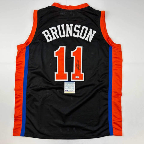 Autographed/Signed Jalen Brunson New York Black Basketball Jersey PSA/DNA COA