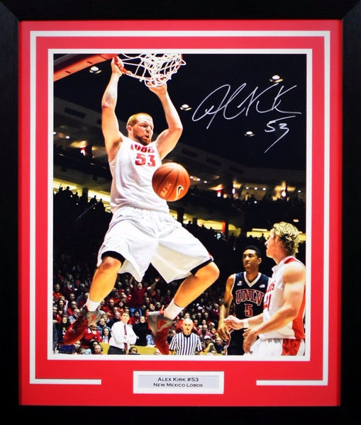 ALEX KIRK AUTOGRAPHED NEW MEXICO LOBOS 16x20 FRAMED PHOTO COA
