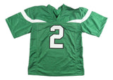 Zach Wilson New York Signed Green Football Jersey BAS