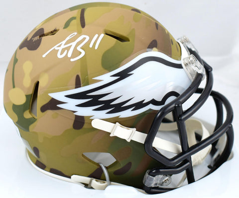 A.J. Brown Signed Philadelphia Eagles Camo Speed Mini Helmet-Beckett W Hologram