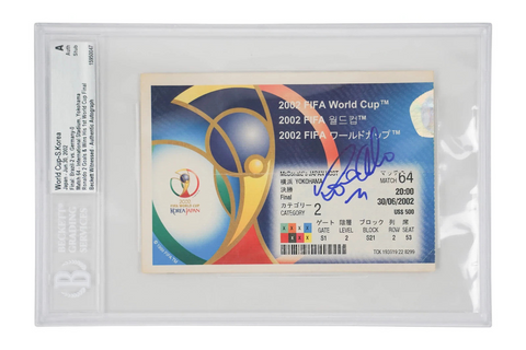 Ronaldo Nazario Signed 2002 World Cup Final Match Ticket - BGS Authentic