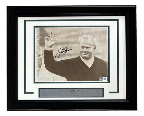 Jack Nicklaus Signed Framed 8x10 PGA Golf Photo BAS BH78976